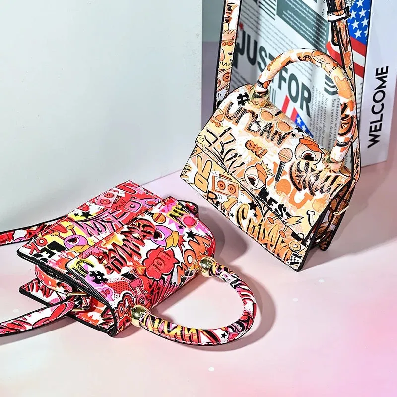 Ladies Graffiti retro mini handbag