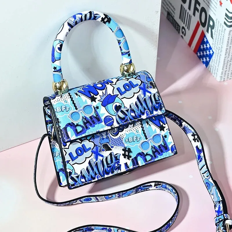 Ladies Graffiti retro mini handbag
