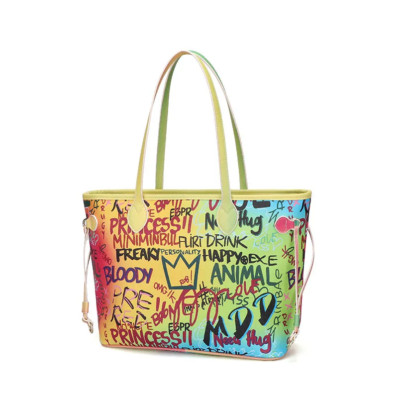 Large Capacity Graffiti Handbag
