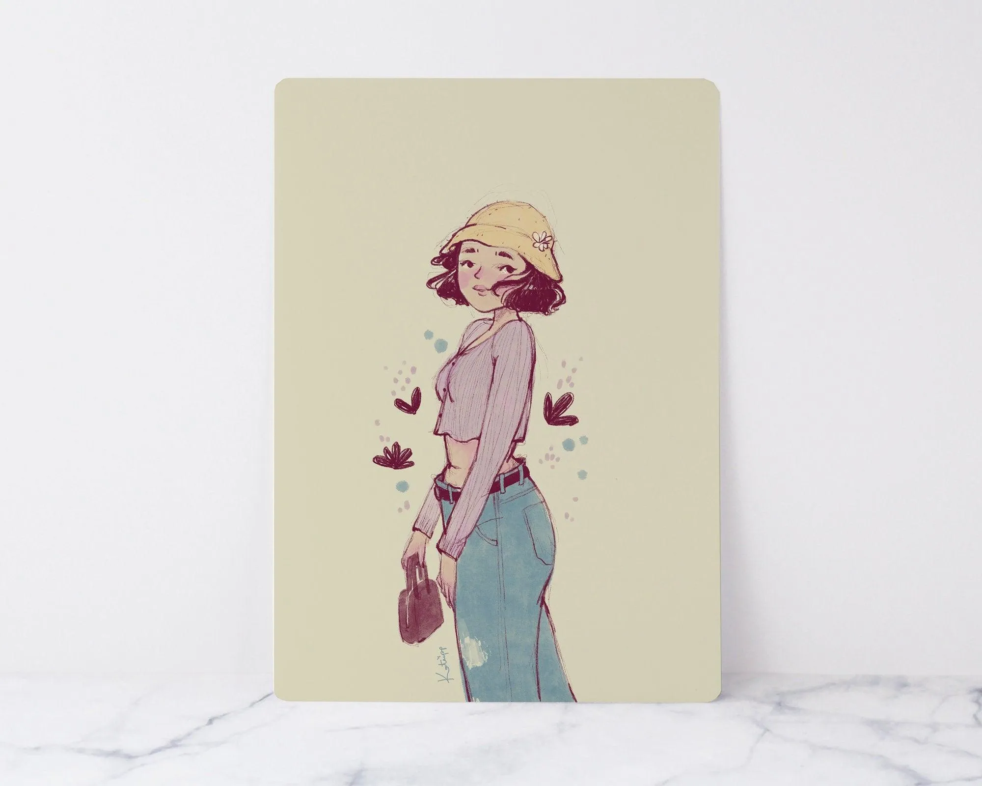 Lavender Summer Art Print | Aesthetic Fashion Illustration | Pastel Wall Art for Home & Studio