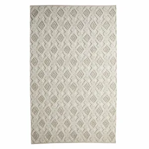Layla Diamond Hand-Woven Wool Blend Natural & Cream Rug 240x150cm