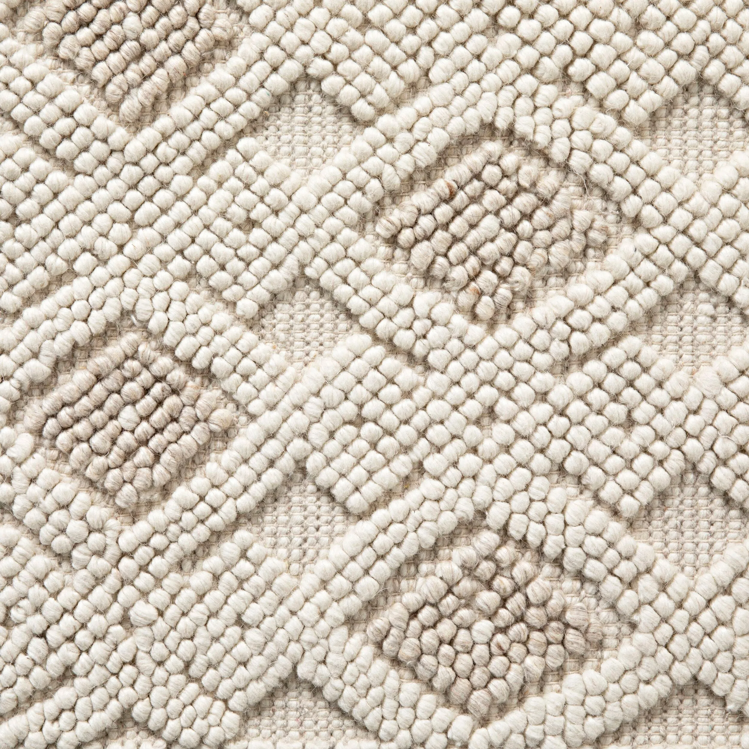 Layla Diamond Hand-Woven Wool Blend Natural & Cream Rug 240x150cm