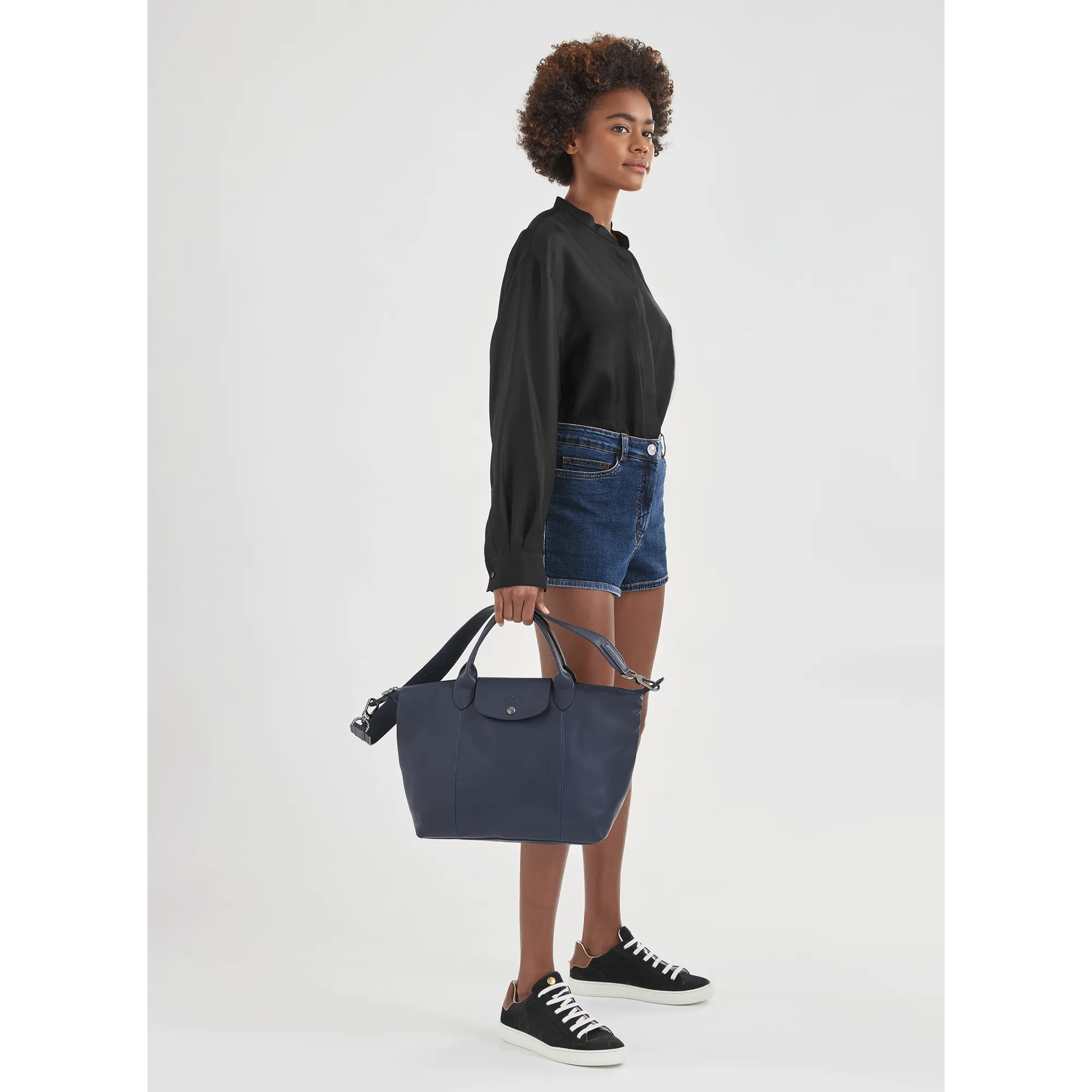 Le Pliage Cuir Top Handle Bag