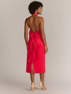 Lena Halter Neck Scuba Bow Dress - Brands We Love