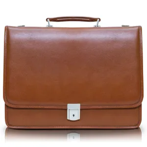 LEXINGTON | 15" Leather Flap Over Laptop Briefcase