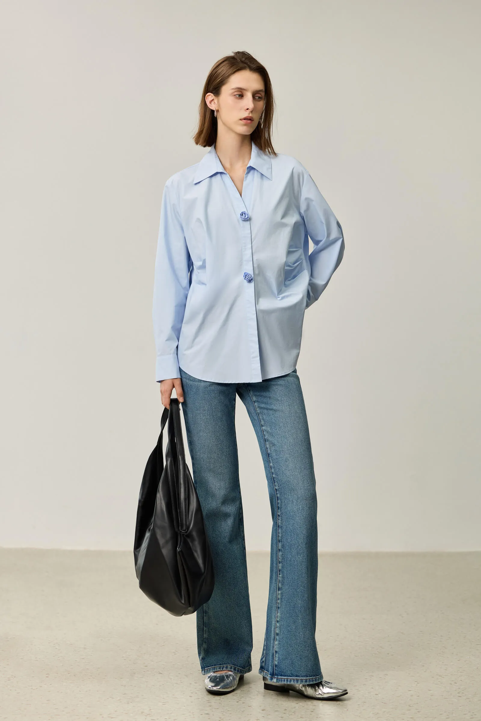LILY Elegant Ruched Waist Blouse