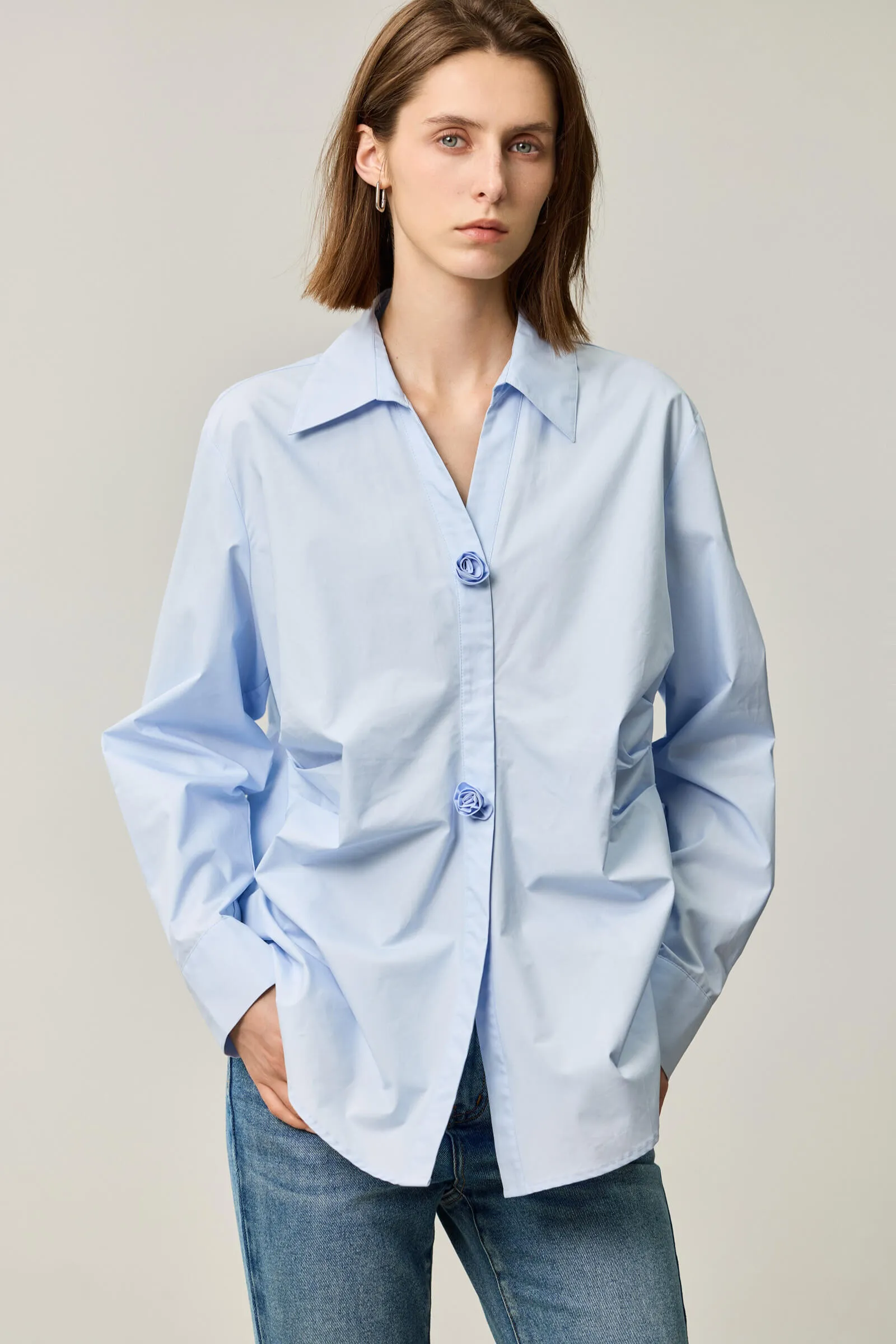 LILY Elegant Ruched Waist Blouse