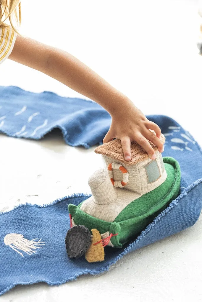 Lorena Canals Soft Toys - Ride & Roll Fisherman Boat