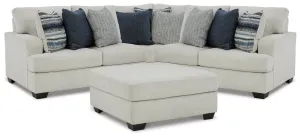 Lowder 3-Piece Sectional with Ottoman in Stone