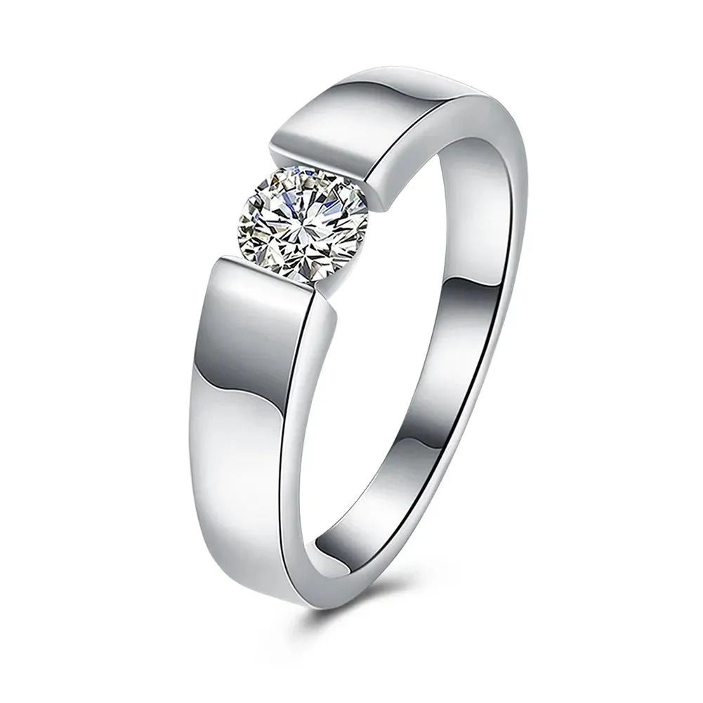 Luxury 925 Silver Rings For man Women Shining crystal size 7/8/9 Fashion Party Gifts engagement wedding fine Jewelry