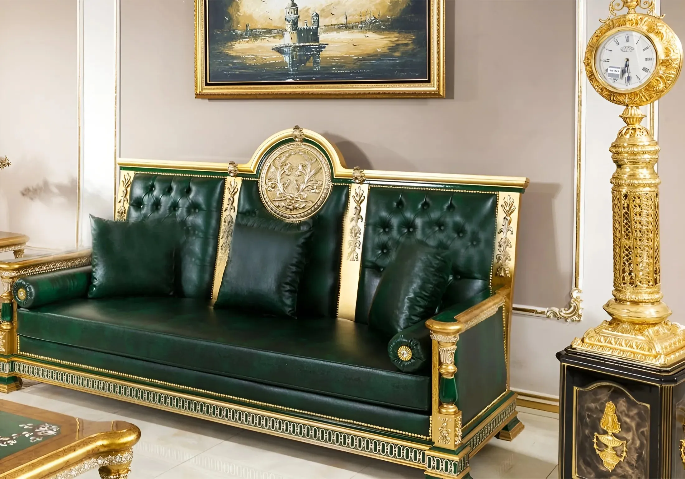 Luxury Handmade Wooden Saheste Sofa Set