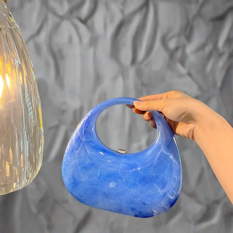 Marble Acrylic Goose Egg Shell Box Bag Crossbody Bag