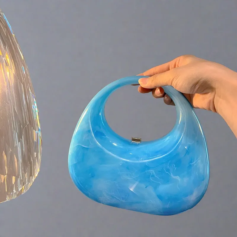 Marble Acrylic Goose Egg Shell Box Bag Crossbody Bag