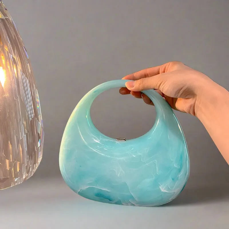 Marble Acrylic Goose Egg Shell Box Bag Crossbody Bag
