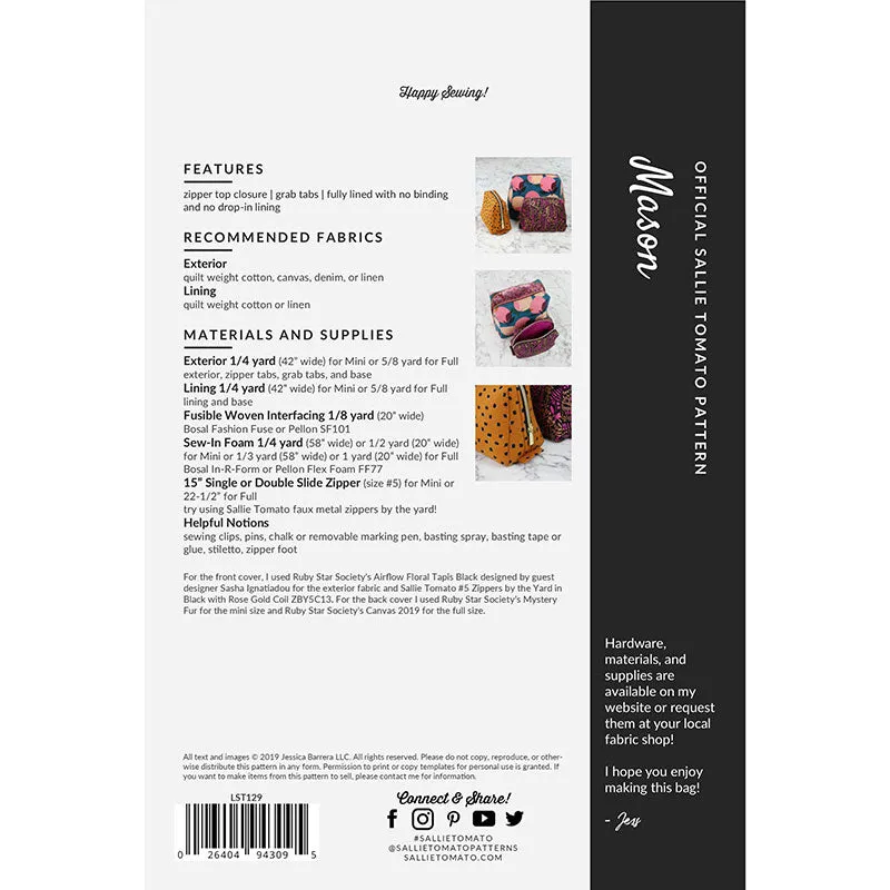 Mason Pouch Pattern