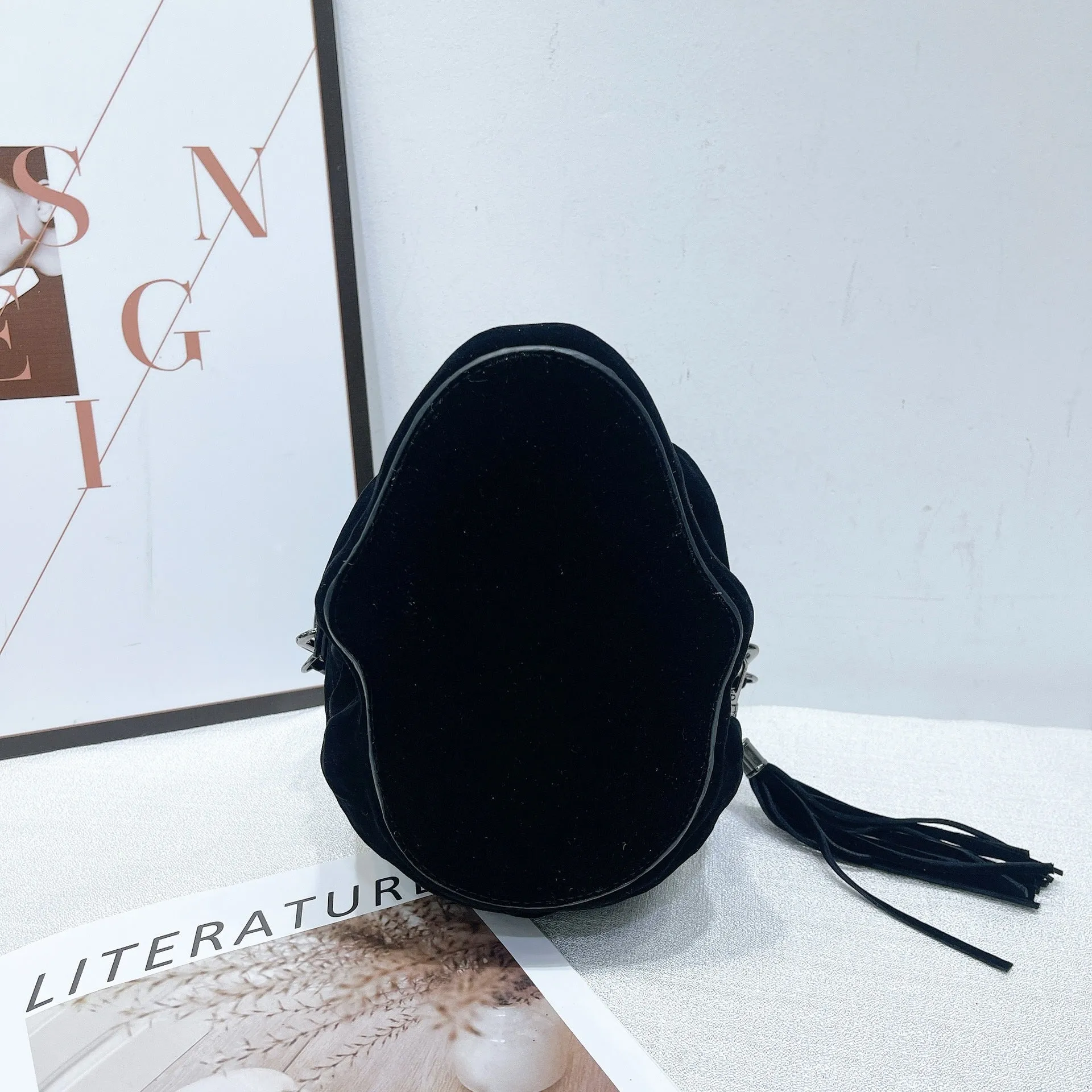 Masque- the Flocked Death Skull Mini Handbag