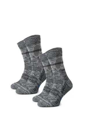 Merino Wool Hiking Socks - (Pack of 2) Grey Blue