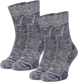 Merino Wool Hiking Socks - (Pack of 2 ) Navy Cobalt