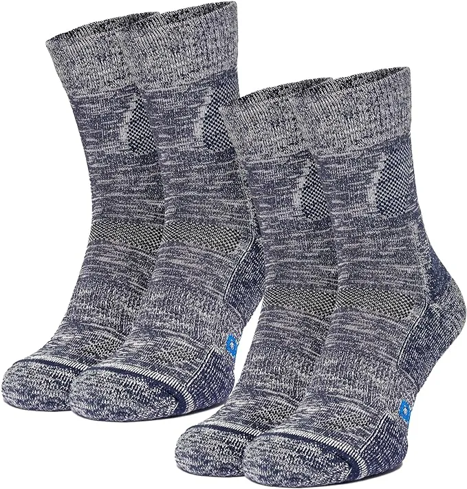 Merino Wool Hiking Socks - (Pack of 2 ) Navy Cobalt