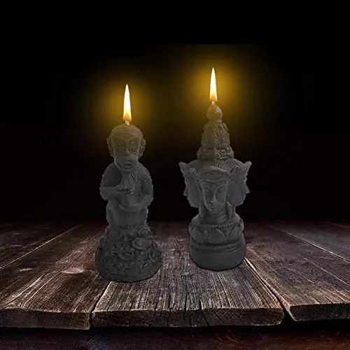 MILAAN Human Shape 3D Candle Paraffin Wax Smokeless for Room Decor Four Faces