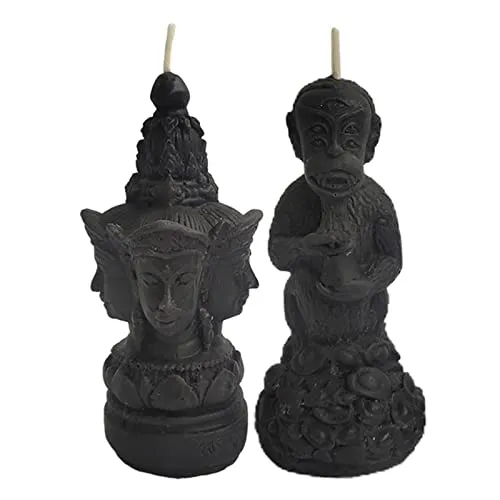 MILAAN Human Shape 3D Candle Paraffin Wax Smokeless for Room Decor Four Faces