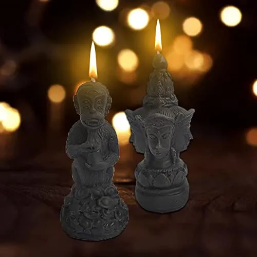MILAAN Human Shape 3D Candle Paraffin Wax Smokeless for Room Decor Four Faces