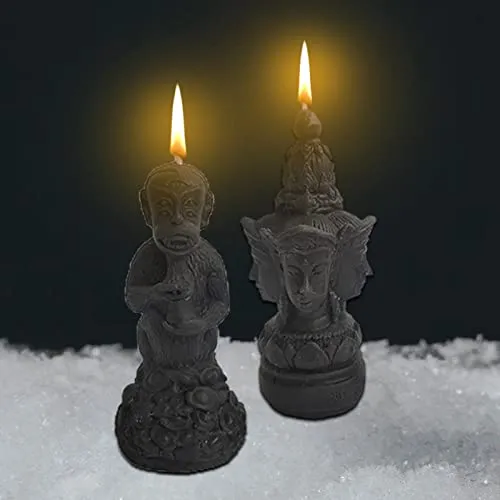MILAAN Human Shape 3D Candle Paraffin Wax Smokeless for Room Decor Four Faces
