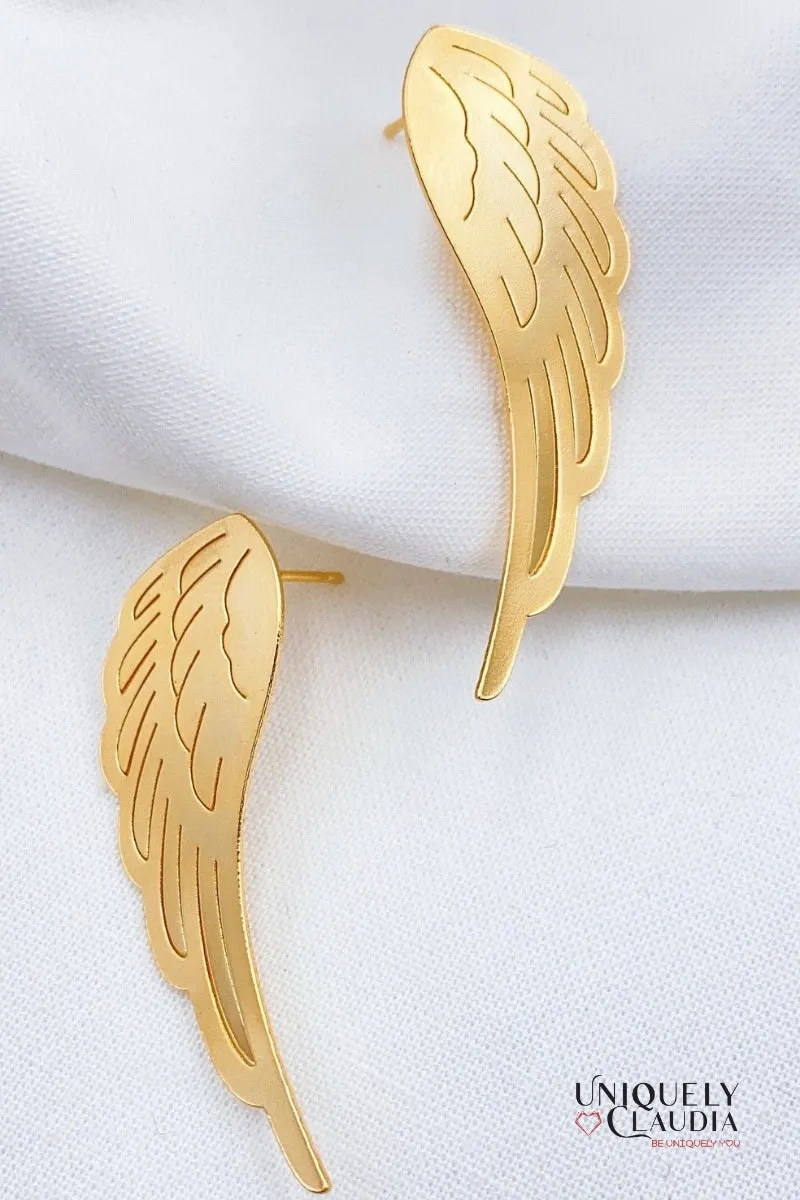 Mini Angel Wings 24KT Gold Plated Earrings