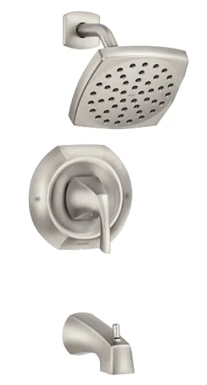 Moen Lindor Posi-Temp 82504SRN Tub and Shower Faucet, Single Function Showerhead, 1.75 gpm Showerhead, 1-Handle :EA: QUANTITY: 1