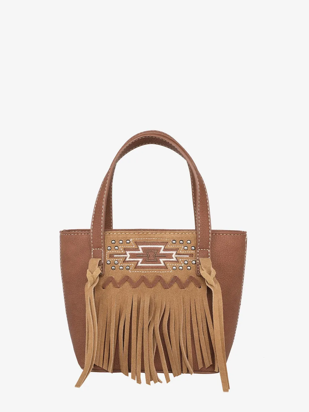 Montana West Aztec Embroidery Tassel Crossbody Mini Tote