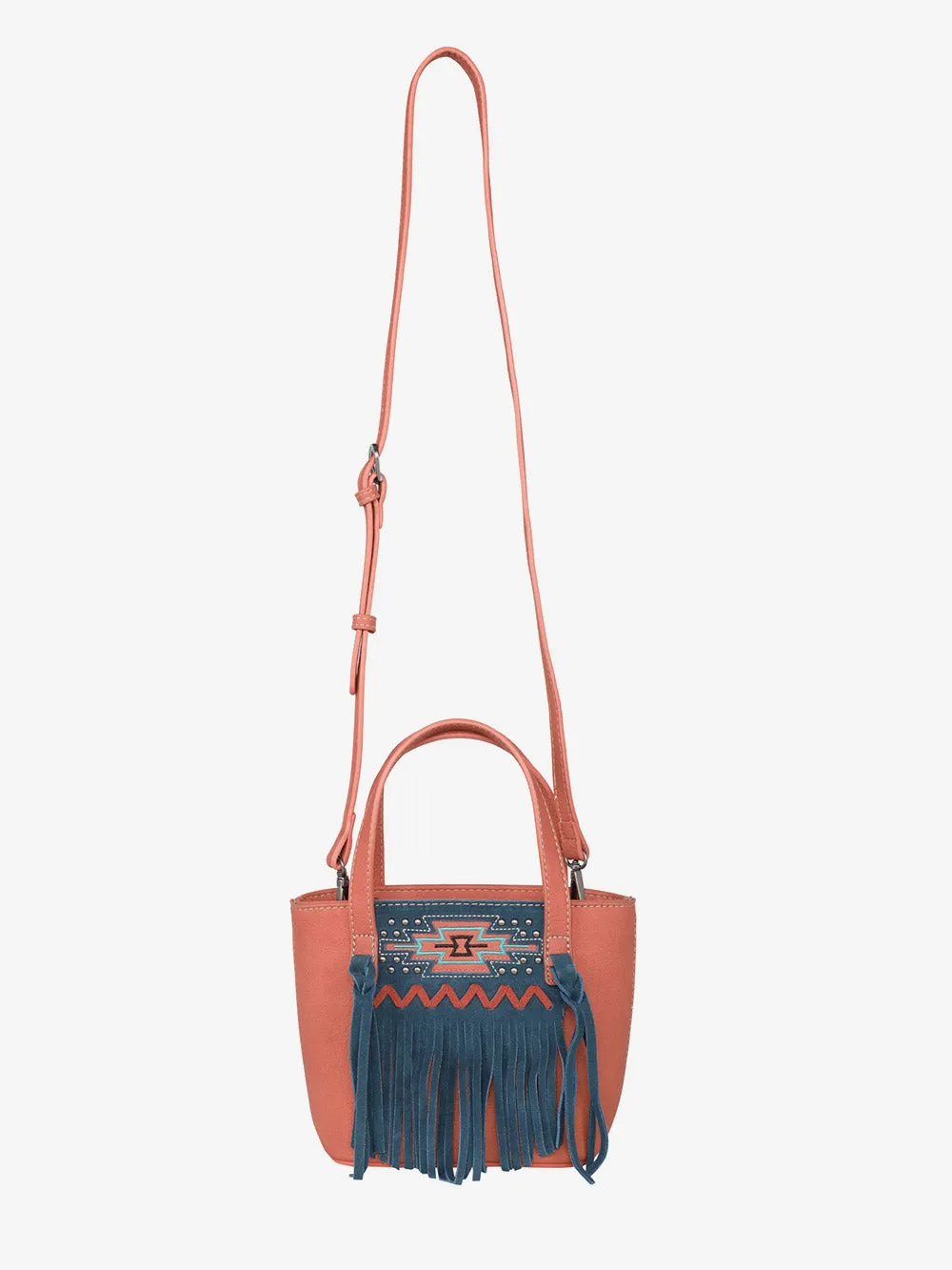 Montana West Aztec Embroidery Tassel Crossbody Mini Tote