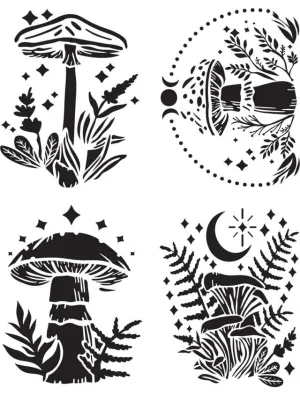 Moonlit Mushrooms Stencil - Dixie Belle Paint Company