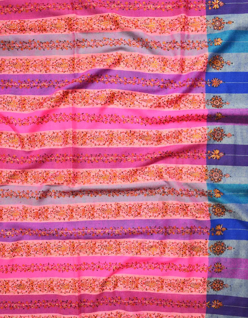 Multicoloured Embroidery Pashmina Shawl 6873