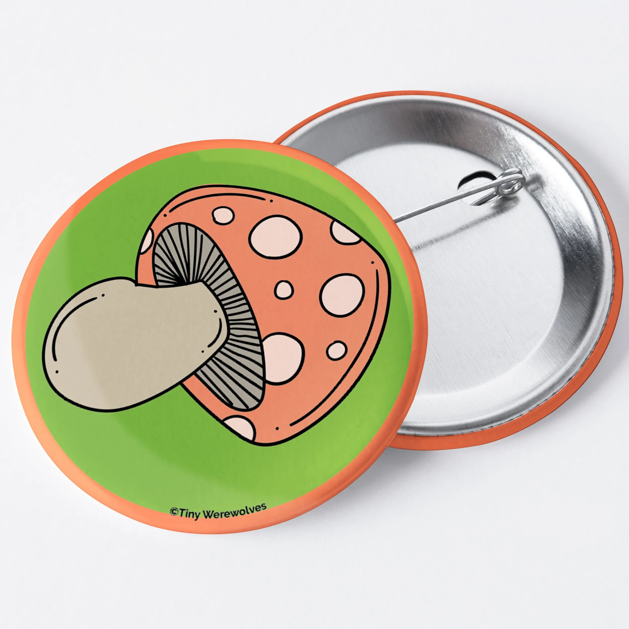 Mushroom 1.75" Button Pin
