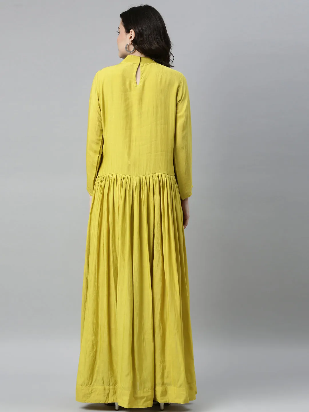 Neeru's Lemon Color Muslin Fabric Kurta