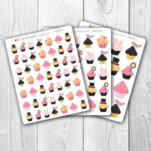 New Year's Holiday Cupcake Stickers | AB001