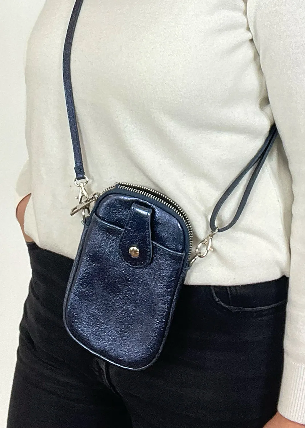 On the Go Leather Phone Bag