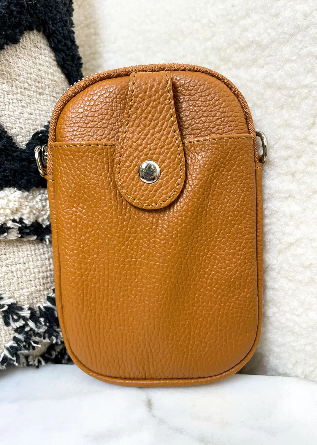 On the Go Leather Phone Bag