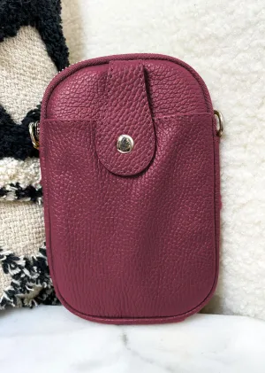 On the Go Leather Phone Bag