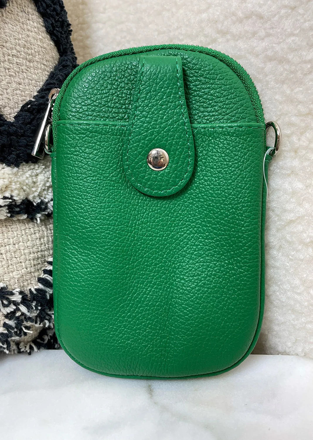 On the Go Leather Phone Bag