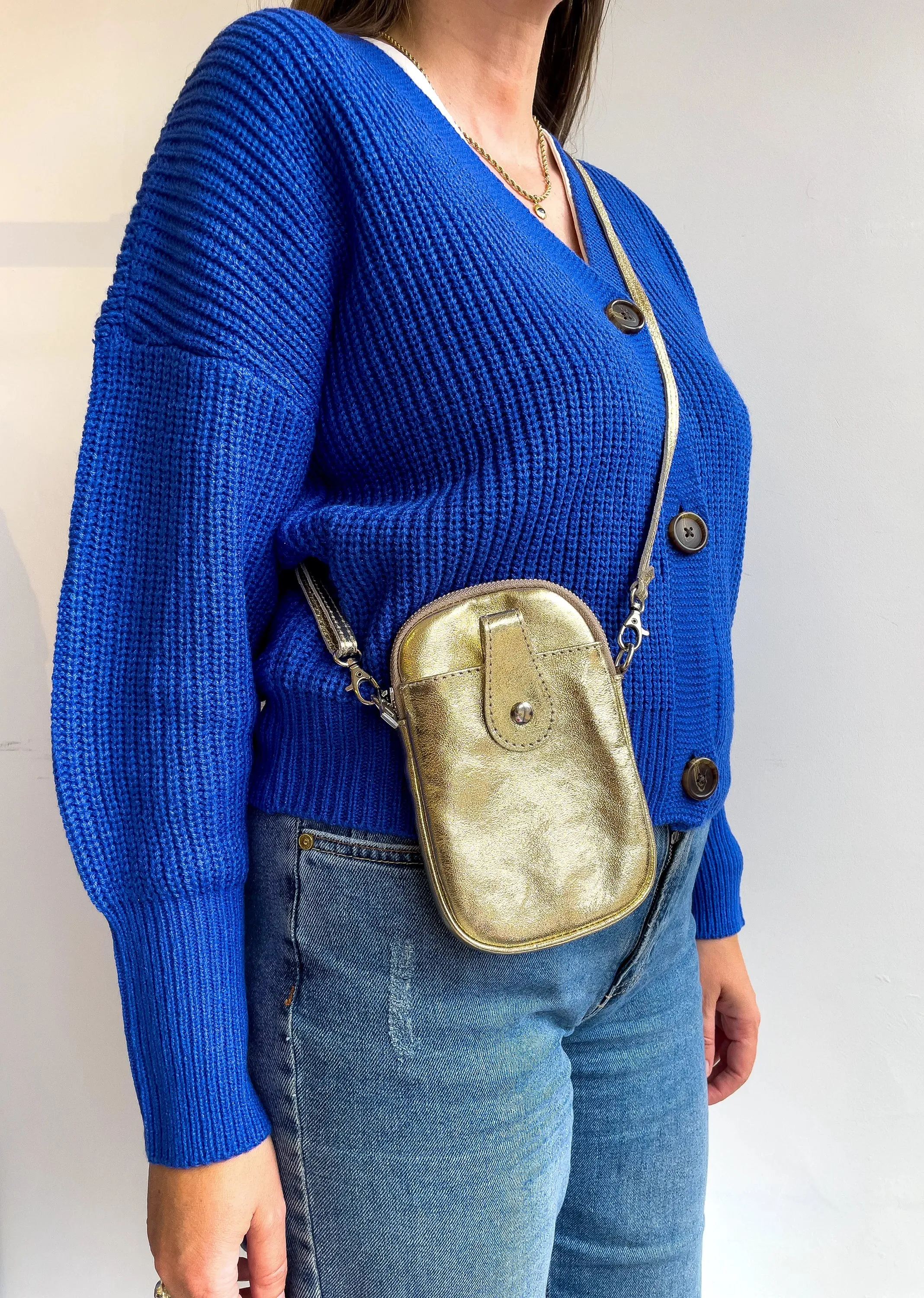 On the Go Leather Phone Bag