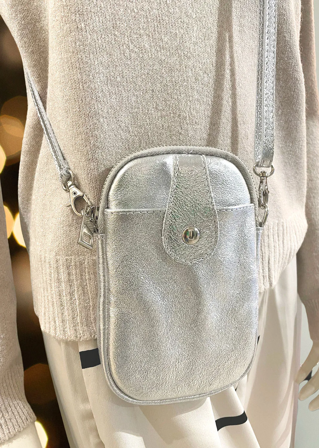 On the Go Leather Phone Bag