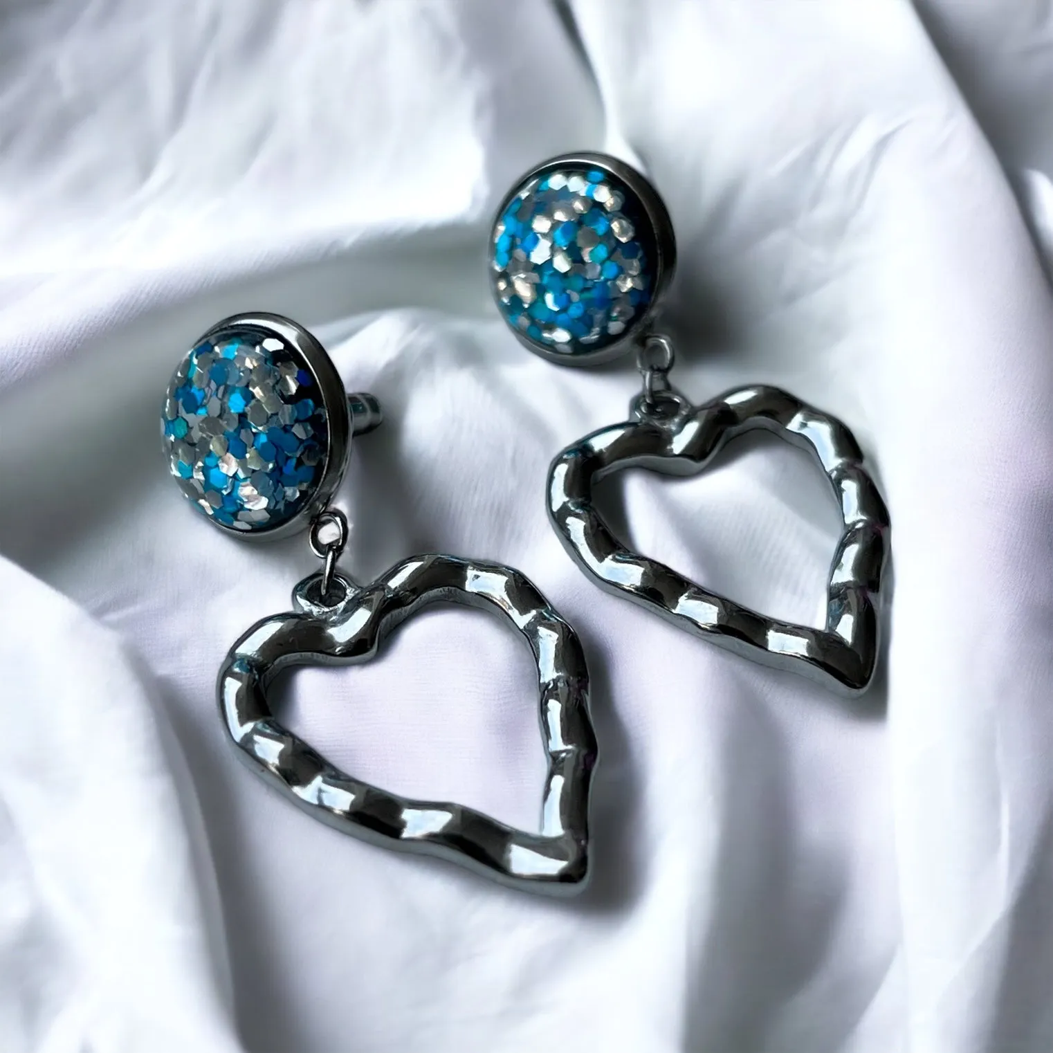 Oorbel Cabochon hanger sparkling love