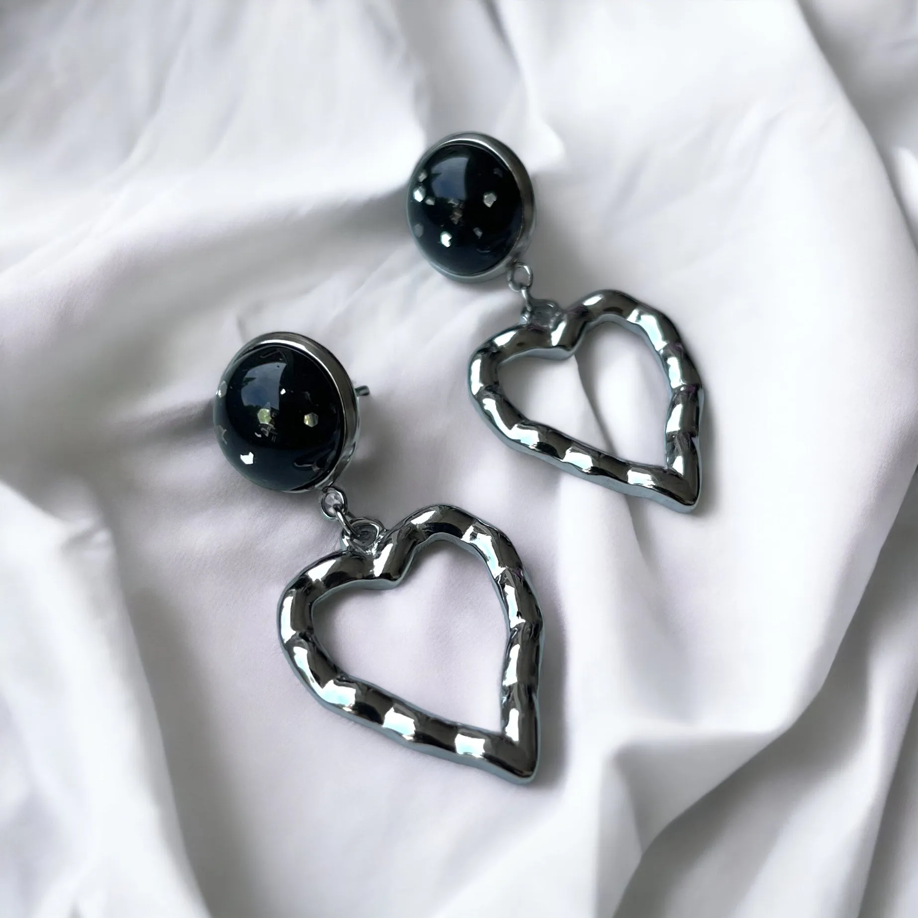 Oorbel Cabochon hanger sparkling love