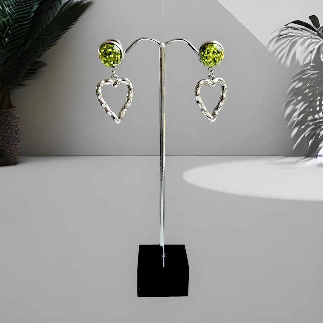 Oorbel Cabochon hanger sparkling love