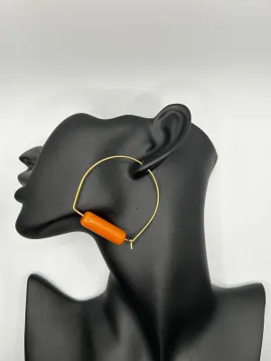 Orange Resin Brass Hoops