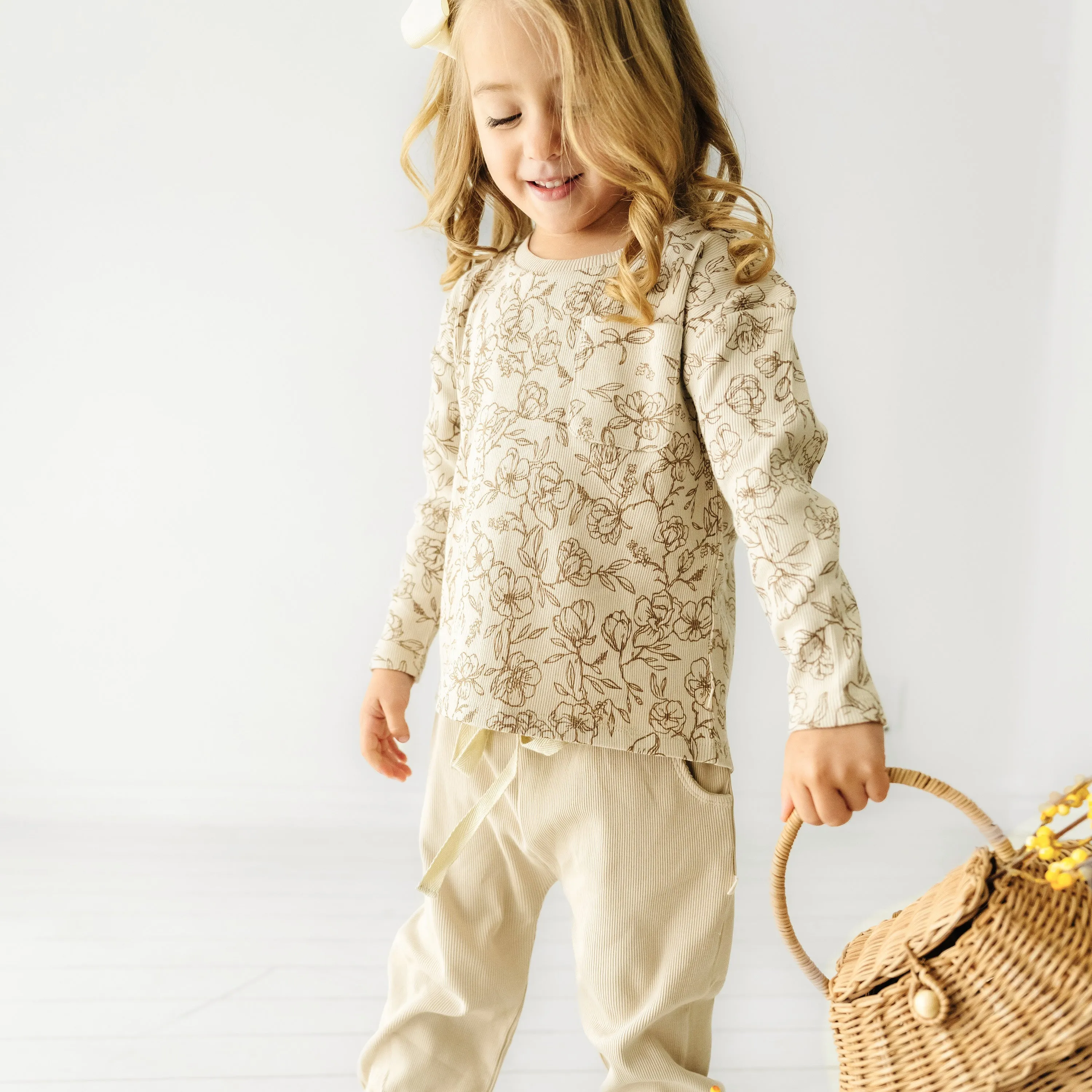 Organic Toddler T-shirt & Pant Set - Vintage Bloom