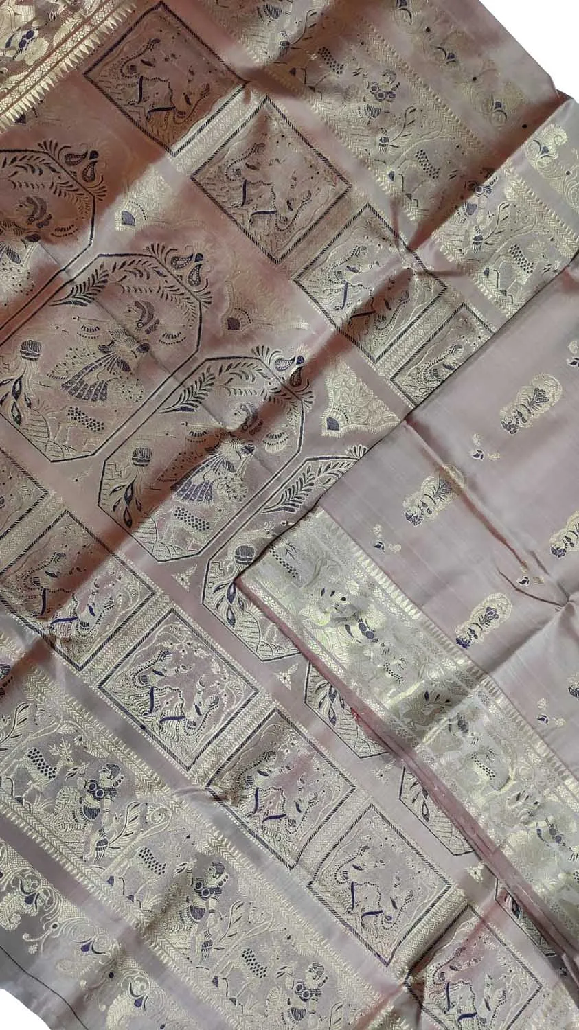 Pastel Swarnachari Silk Saree: Exquisite Elegance