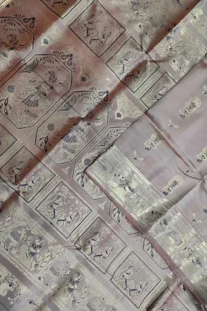 Pastel Swarnachari Silk Saree: Exquisite Elegance
