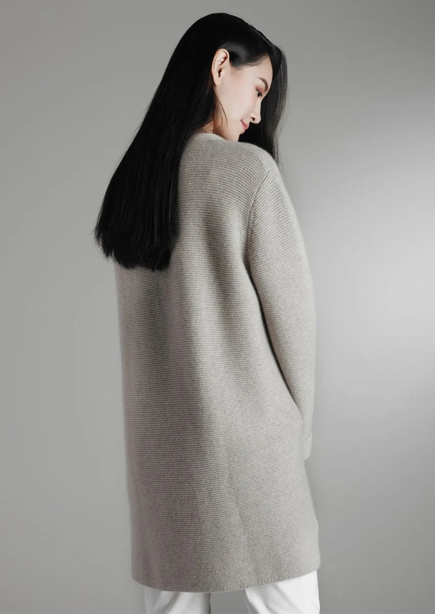 Patched pockets cashmere cardigan